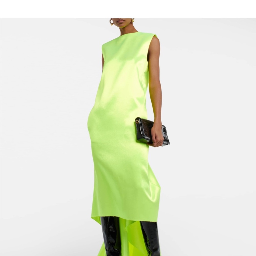 Sportmax Sleeveless Neon Lime Shift Dress - Brand:
